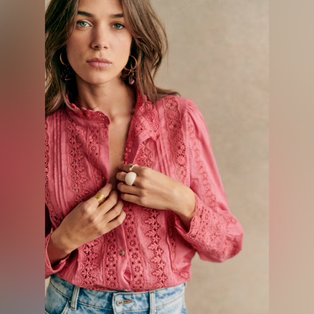 Sezane Rym Shirt Rosewood 34/2 EUC